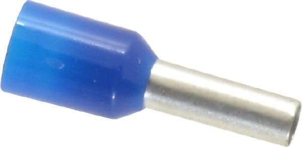 ACI - 14 AWG, Partially Insulated, Crimp Electrical Wire Ferrule - 8mm Long x 2.6mm Diameter Pin, 15mm Overall Length - Industrial Tool & Supply