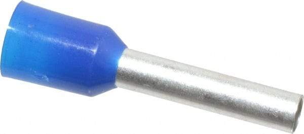 ACI - 14 AWG, Partially Insulated, Crimp Electrical Wire Ferrule - 12mm Long x 2.6mm Diameter Pin, 19mm Overall Length - Industrial Tool & Supply
