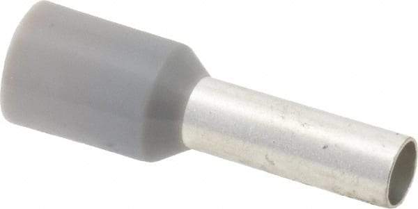 ACI - 12 AWG, Partially Insulated, Crimp Electrical Wire Ferrule - 10mm Long x 3.2mm Diameter Pin, 17-1/2mm Overall Length - Industrial Tool & Supply