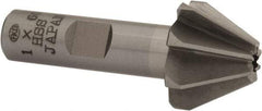 Interstate - 1" Large x 3/8" Small Diam, 11/16" Width of Cut, 60° Included Angle, High Speed Steel Face Angle Cutter - 1/2" Shank Diam, 2-13/32" Overall Length, Weldon Flat - Industrial Tool & Supply