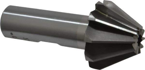 Interstate - 1-1/4" Large x 1/2" Small Diam, 25/32" Width of Cut, 60° Included Angle, High Speed Steel Face Angle Cutter - 5/8" Shank Diam, 2-21/32" Overall Length, Weldon Flat - Industrial Tool & Supply