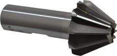 Interstate - 1-1/4" Large x 1/2" Small Diam, 25/32" Width of Cut, 60° Included Angle, High Speed Steel Face Angle Cutter - 5/8" Shank Diam, 2-21/32" Overall Length, Weldon Flat - Industrial Tool & Supply