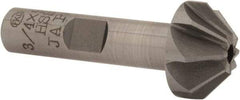 Interstate - 3/4" Large x 5/16" Small Diam, 3/8" Width of Cut, 90° Included Angle, High Speed Steel Face Angle Cutter - 3/8" Shank Diam, 1-15/16" Overall Length, Weldon Flat - Industrial Tool & Supply