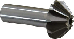 Interstate - 1-1/4" Large x 1/2" Small Diam, 17/32" Width of Cut, 90° Included Angle, High Speed Steel Face Angle Cutter - 5/8" Shank Diam, 2-13/32" Overall Length, Weldon Flat - Industrial Tool & Supply