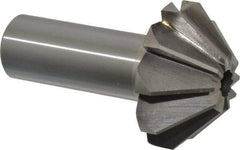 Interstate - 1-5/8" Large x 5/8" Small Diam, 11/16" Width of Cut, 90° Included Angle, High Speed Steel Face Angle Cutter - 3/4" Shank Diam, 2-11/16" Overall Length, Weldon Flat - Industrial Tool & Supply