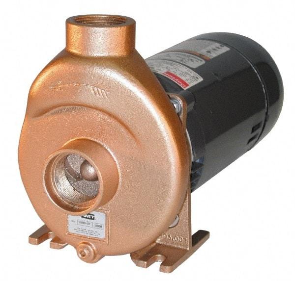 American Machine & Tool - 115/230 Volt, 17/9 Amp, 1 Phase, 1 HP, Self Priming Spa and Pool Pump - 56J Frame, 1-1/2 Inch Inlet, ODP Motor, Bronze Housing and Impeller, Buna N Seal - Industrial Tool & Supply