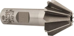Interstate - 1-1/4" Large x 1/2" Small Diam, 25/32" Width of Cut, 60° Included Angle, Cobalt Face Angle Cutter - 5/8" Shank Diam, 2-21/32" Overall Length, Weldon Flat - Industrial Tool & Supply