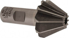 Interstate - 1-5/8" Large x 5/8" Small Diam, 1-1/16" Width of Cut, 60° Included Angle, Cobalt Face Angle Cutter - 3/4" Shank Diam, 3-1/16" Overall Length, Weldon Flat - Industrial Tool & Supply