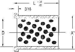 Dayton Lamina - 1" ID x 2-7/8" OAL, Aluminum Bronze, Die & Mold Shoulder Bushing - Shoulder, 1-3/8" Bottom OD, 1-3/8" Top OD, 1.55" Collar OD, 2-11/16" Above Collar - Industrial Tool & Supply