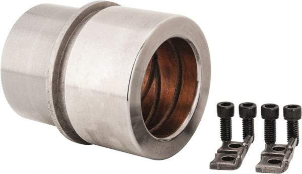 Dayton Lamina - 2-1/2" ID x 4-3/8" OAL, Steel, Bronze Plated Die & Mold Shoulder Bushing - Shoulder, 3.659" Bottom OD, 3-1/4" Top OD, 3.814" Collar OD, 2-1/2" Under Collar, 1-7/8" Above Collar - Industrial Tool & Supply