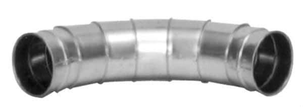 Made in USA - 8" ID Galvanized Duct Fitting - 18-1/4" Long, 24 Gage - Industrial Tool & Supply