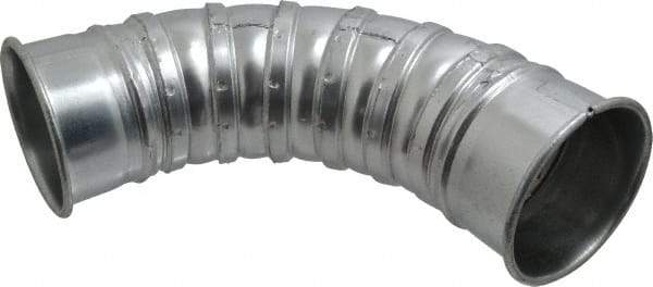 Made in USA - 4" ID Galvanized Duct Fitting - 7.32" Long, 24 Gage - Industrial Tool & Supply