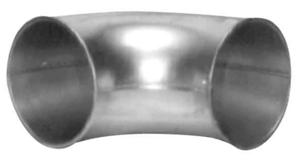 Made in USA - 10" ID Galvanized Duct 45° Elbow - 17.96" Long, 20 Gage - Industrial Tool & Supply