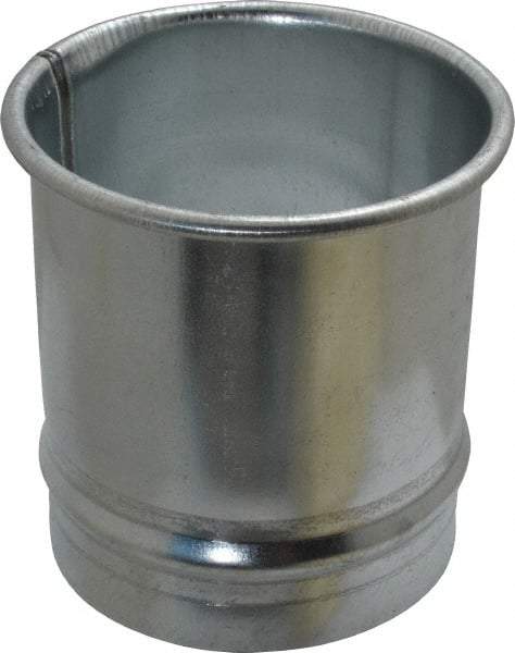 Made in USA - 4" ID Galvanized Duct Hose Adapter - 4" Long, 24 Gage - Industrial Tool & Supply