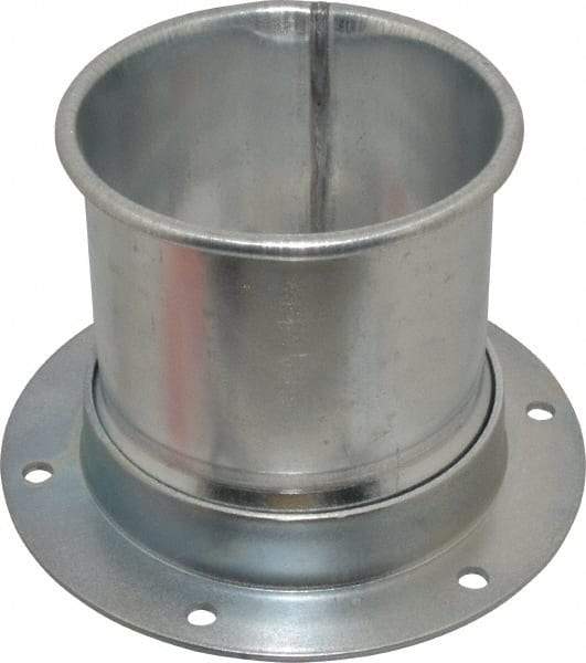 Made in USA - 4" ID Galvanized Duct Flange Adapter - 5" Long, 24 Gage - Industrial Tool & Supply