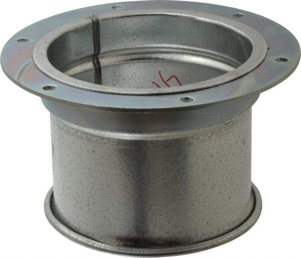 Made in USA - 5" ID Galvanized Duct Flange Adapter - 5" Long, 24 Gage - Industrial Tool & Supply