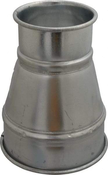 Made in USA - 6-4" ID Galvanized Duct Reducer - 8" Long, 22 Gage - Industrial Tool & Supply