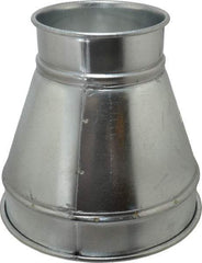 Made in USA - 10-6" ID Galvanized Duct Reducer - 10" Long, 20 Gage - Industrial Tool & Supply