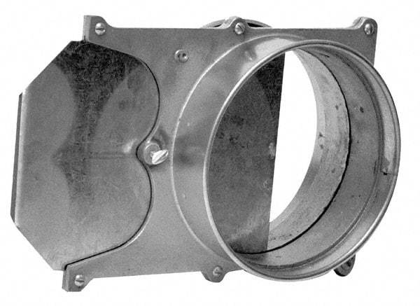 Made in USA - 8" ID Galvanized Duct Blast Gate - 11.12" Long, 24 Gage - Industrial Tool & Supply