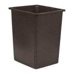 Rubbermaid - 56 Gal Brown Rectangle Trash Can - Polyethylene, 31-1/8" High x 25-1/2" Long x 22-3/4" Wide - Industrial Tool & Supply