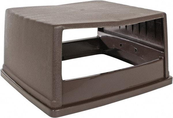 Rubbermaid - Rectangle Lid for Use with 56 Gal Rectangular Trash Cans - Brown, Polyethylene, For Glutton Trash Cans - Industrial Tool & Supply