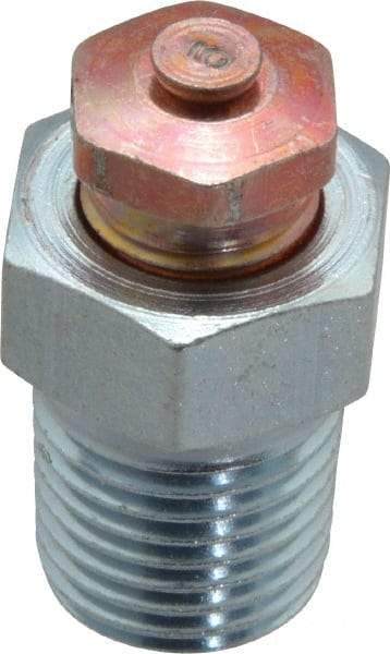 LDI Industries - 1/4-18 Thread, 1 to 5 psi Relief Pressure, Steel, Relief Vent - 1-1/8" High, 15.75mm Hex Flats Diam - Industrial Tool & Supply