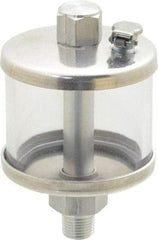 LDI Industries - 1 Outlet, Polymer Bowl, 40.7 mL No Flow Control Oil Reservoir - 1/8 NPTF Outlet, 1-3/4" Diam x 2-15/16" High, 60°C Max - Industrial Tool & Supply