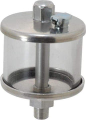 LDI Industries - 1 Outlet, Polymer Bowl, 51.8 mL No Flow Control Oil Reservoir - 1/8 NPTF Outlet, 2" Diam x 3-1/8" High, 60°C Max - Industrial Tool & Supply