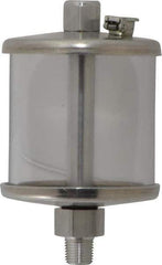 LDI Industries - 1 Outlet, Polymer Bowl, 73.9 mL No Flow Control Oil Reservoir - 1/8 NPTF Outlet, 2" Diam x 3-1/2" High, 60°C Max - Industrial Tool & Supply