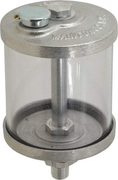 LDI Industries - 1 Outlet, Polymer Bowl, 266.2 mL No Flow Control Oil Reservoir - 1/4 NPTF Outlet, 3" Diam x 5-1/2" High, 60°C Max - Industrial Tool & Supply