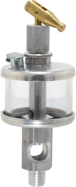 LDI Industries - 1 Outlet, Polymer Bowl, 18.5 mL Manual-Adjustable Oil Reservoir - 1/8 NPTF Outlet, 1-1/2" Diam x 4-9/16" High, 71.11°C Max - Industrial Tool & Supply