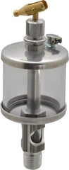 LDI Industries - 1 Outlet, Polymer Bowl, 44.4 mL Manual-Adjustable Oil Reservoir - 1/4 NPTF Outlet, 1-3/4" Diam x 5-3/8" High, 71.11°C Max - Industrial Tool & Supply