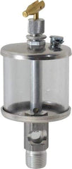 LDI Industries - 1 Outlet, Polymer Bowl, 73.9 mL Manual-Adjustable Oil Reservoir - 3/8 NPTF Outlet, 2" Diam x 5-3/4" High, 71.11°C Max - Industrial Tool & Supply