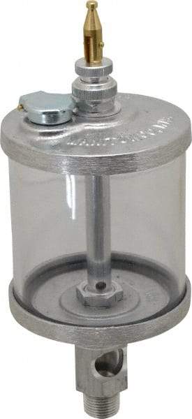 LDI Industries - 1 Outlet, Polymer Bowl, 266.2 mL Manual-Adjustable Oil Reservoir - 3/8 NPTF Outlet, 3" Diam x 7-5/8" High, 71.11°C Max - Industrial Tool & Supply