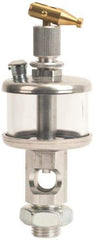 LDI Industries - 1 Outlet, Polymer Bowl, 147.9 mL Manual-Adjustable Oil Reservoir - 9/16-18 UNF Outlet, 2-1/2" Diam x 6-3/8" High, 71.11°C Max - Industrial Tool & Supply