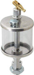 LDI Industries - 1 Outlet, Polymer Bowl, 73.9 mL Manual-Adjustable Oil Reservoir - 9/16-18 UNF Outlet, 2" Diam x 5-3/4" High, 71.11°C Max - Industrial Tool & Supply