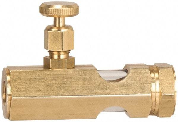 LDI Industries - 1/2 Outlet Thread, 1/2 Inlet Thread, Brass, Straight Valve, Oil Reservoir Needle Valve - 1 Outlet, MNPTF Inlet Thread, MNPTF Outlet Thread - Industrial Tool & Supply