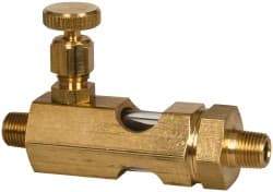 LDI Industries - 1/8 Outlet Thread, 1/8 Inlet Thread, Brass, Straight Valve, Oil Reservoir Needle Valve - 1 Outlet, MNPTF Inlet Thread, MNPTF Outlet Thread - Industrial Tool & Supply