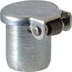 Gits - Steel, Zinc Plated, Plain Drive One Piece, Straight Oil Hole Cover - 0.378-0.380" Drive Diam, 3/8" Drive-In Hole Diam, 1/4" Drive Length, 1/2" Overall Height - Industrial Tool & Supply