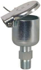 Gits - 11/32 Ounce Capacity, 1/8-27 Thread, Steel, Zinc Plated, Brazed Body Oil Cup - 1-29/32" High, 5/16" Thread Length, Gravity Feed - Industrial Tool & Supply