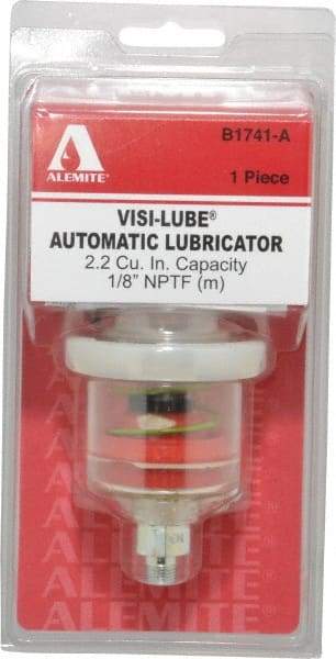 Alemite - 1.22 Ounce Reservoir Capacity, 1/8 NPTF Thread, Steel, Spring-Loaded, Grease Cup and Lubricator - -40 to 65.56°C Operating Temp, 0.15 to 0.24 Bar Operating Pressure - Industrial Tool & Supply