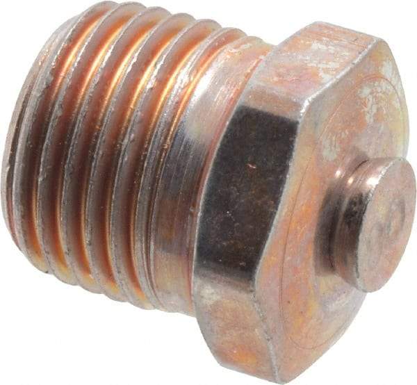 Alemite - 1/8 Thread, 45 to 80 psi Relief Pressure, Steel, Zinc Plated, Relief Vent - 7/16" Hex Flats Diam - Industrial Tool & Supply