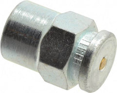 Alemite - Straight Head Angle, 1/8 NPTF Button-Head Grease Fitting - 5/8" Hex, 31/32" Overall Height, 13/32" Shank Length, 6,000 Operating psi, Zinc Plated Finish - Industrial Tool & Supply