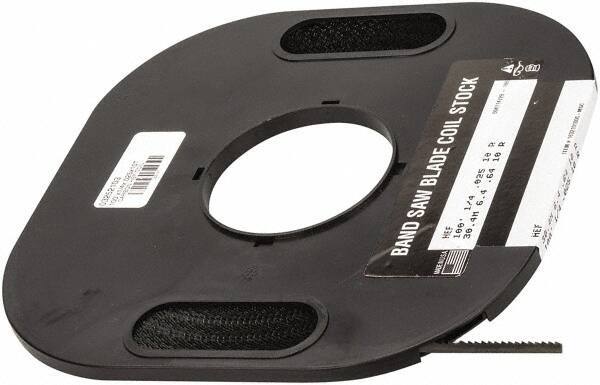 M.K. MORSE - 1/4" x 100' x 0.025" Carbon Steel Band Saw Blade Coil Stock - 10 TPI, Toothed Edge, Raker Set, Flexible Back, Constant Pitch, - Industrial Tool & Supply