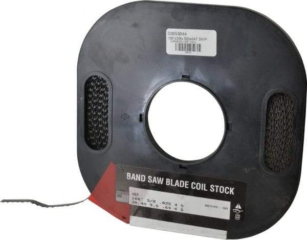 M.K. MORSE - 3/8" x 100' x 0.025" Carbon Steel Band Saw Blade Coil Stock - 4 TPI, Toothed Edge, Skip Form, Raker Set, Flexible Back, Constant Pitch, - Industrial Tool & Supply