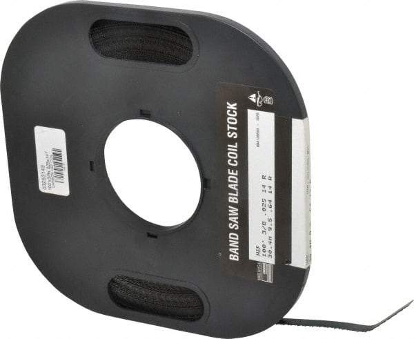M.K. MORSE - 3/8" x 100' x 0.025" Carbon Steel Band Saw Blade Coil Stock - 14 TPI, Toothed Edge, Raker Set, Flexible Back, Constant Pitch, - Industrial Tool & Supply