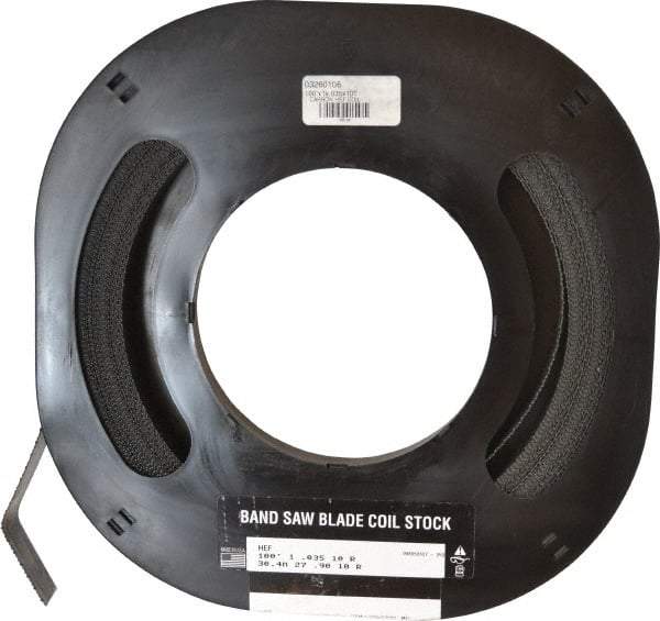 M.K. MORSE - 1" x 100' x 0.035" Carbon Steel Band Saw Blade Coil Stock - 10 TPI, Toothed Edge, Raker Set, Flexible Back, Constant Pitch, - Industrial Tool & Supply