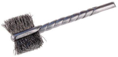 Osborn - 1-1/8" Diam Flat Steel Tube Brush - 0.005" Filament Diam, 5/8" Brush Length, 2-1/4" OAL, 1/8" Diam Shank - Industrial Tool & Supply