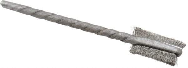Osborn - 1/4" Diam Flat Steel Tube Brush - 0.003" Filament Diam, 9/16" Brush Length, 2-1/8" OAL, 3/32" Diam Shank - Industrial Tool & Supply