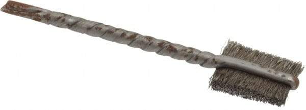Osborn - 3/8" Diam Flat Steel Tube Brush - 0.003" Filament Diam, 9/16" Brush Length, 2-1/8" OAL, 3/32" Diam Shank - Industrial Tool & Supply